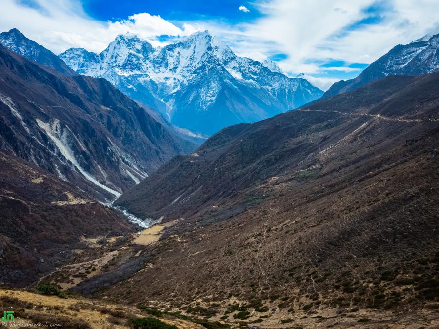 On the way from Gokyo to Dol, The peak behind is Kusum Kanguru.