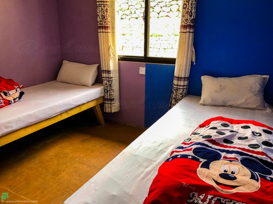 This is my room, in Namaste Lodge in Dole.